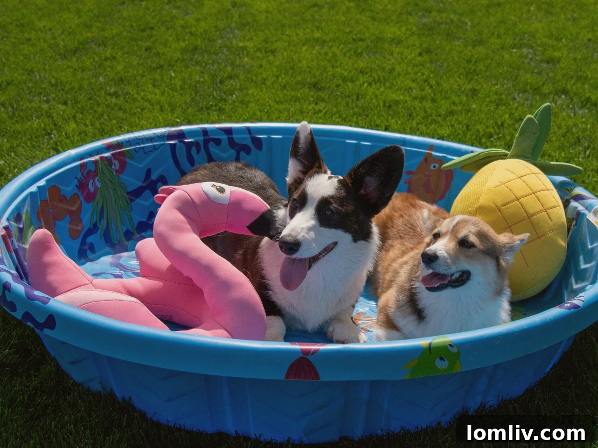 Kiddie pool used to cool backyard space