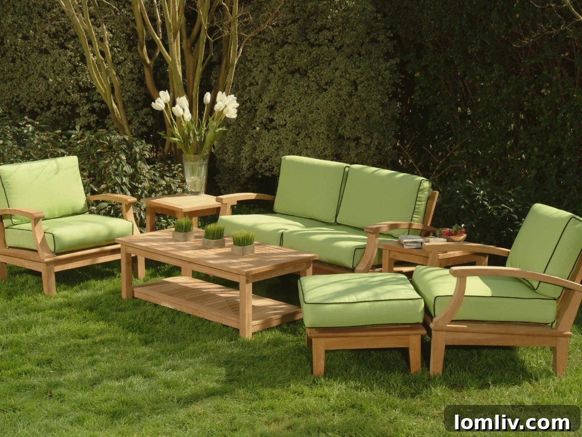 Outdoor space with open furniture layout