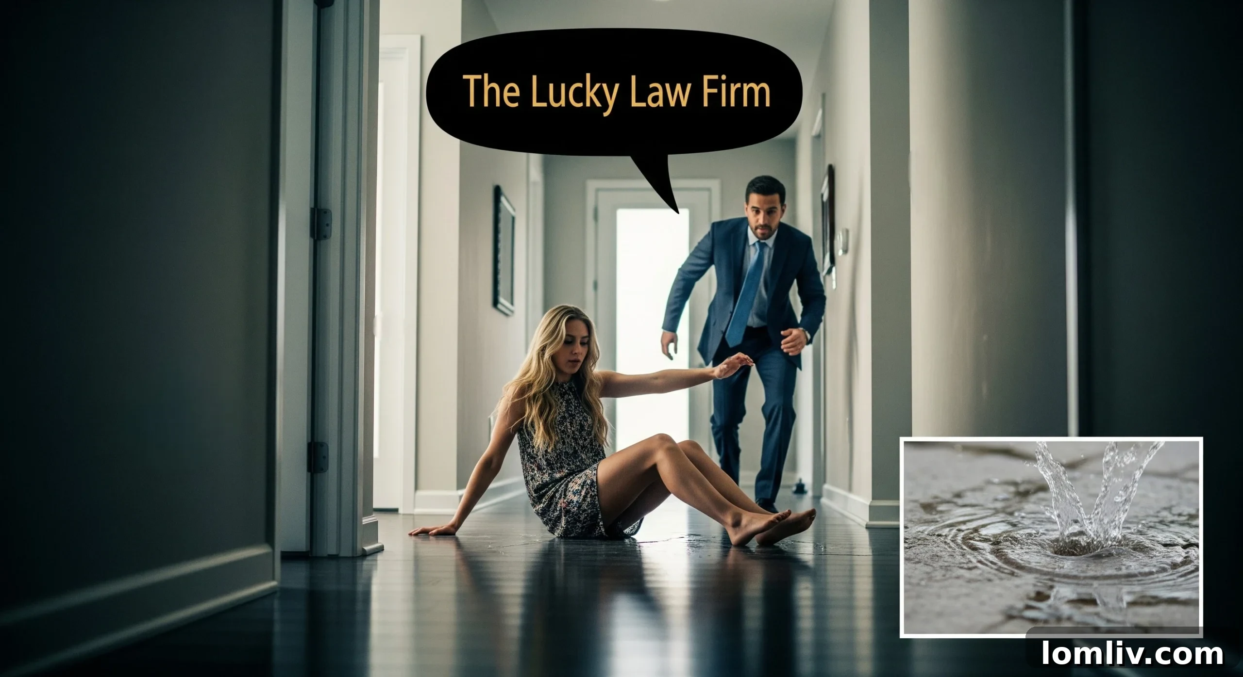 When Property Owners Must Answer for Your Injuries 2 Person falling on wet floor, highlighting the danger of premises liability