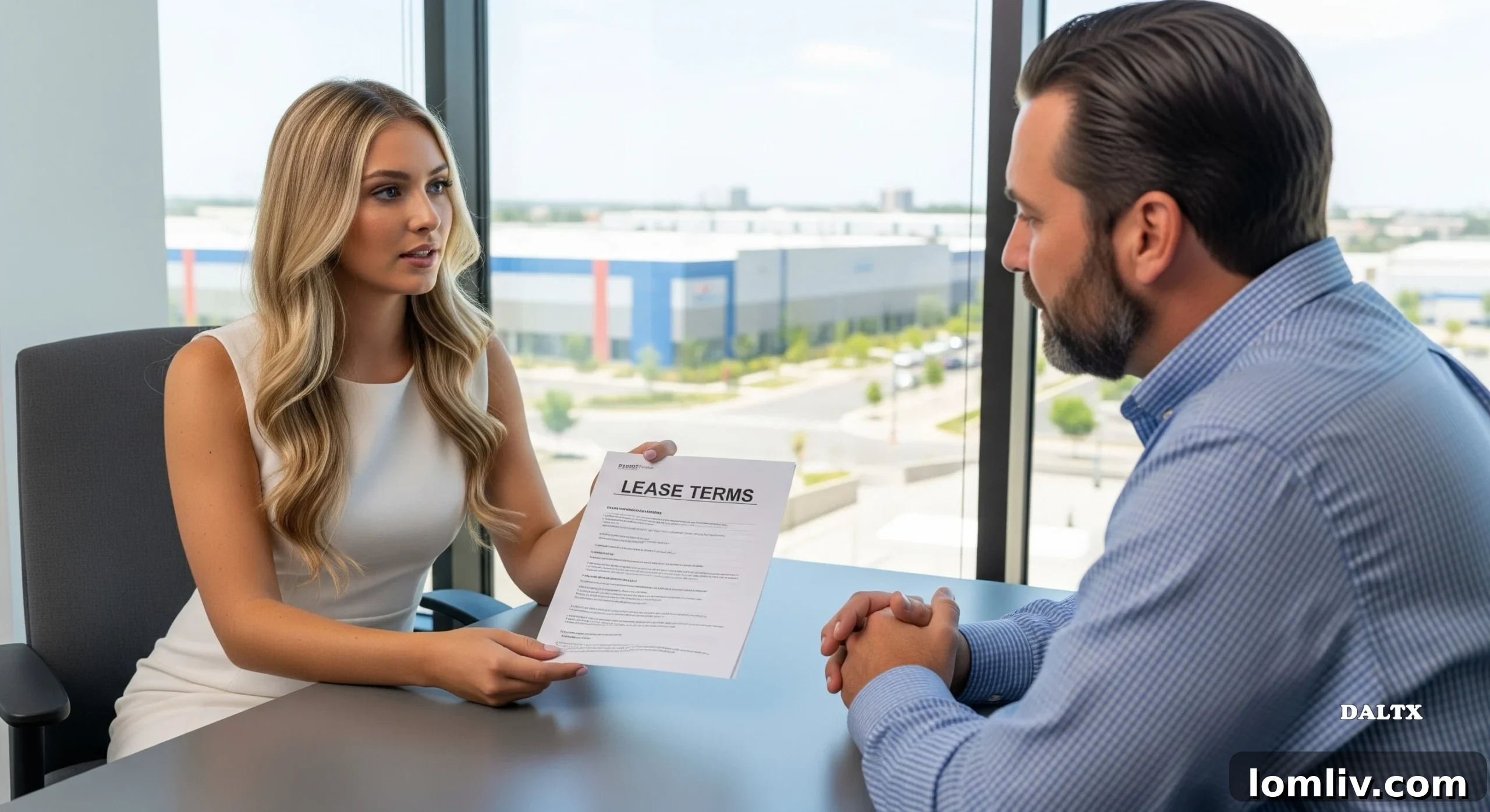 Business people shaking hands during a lease agreement