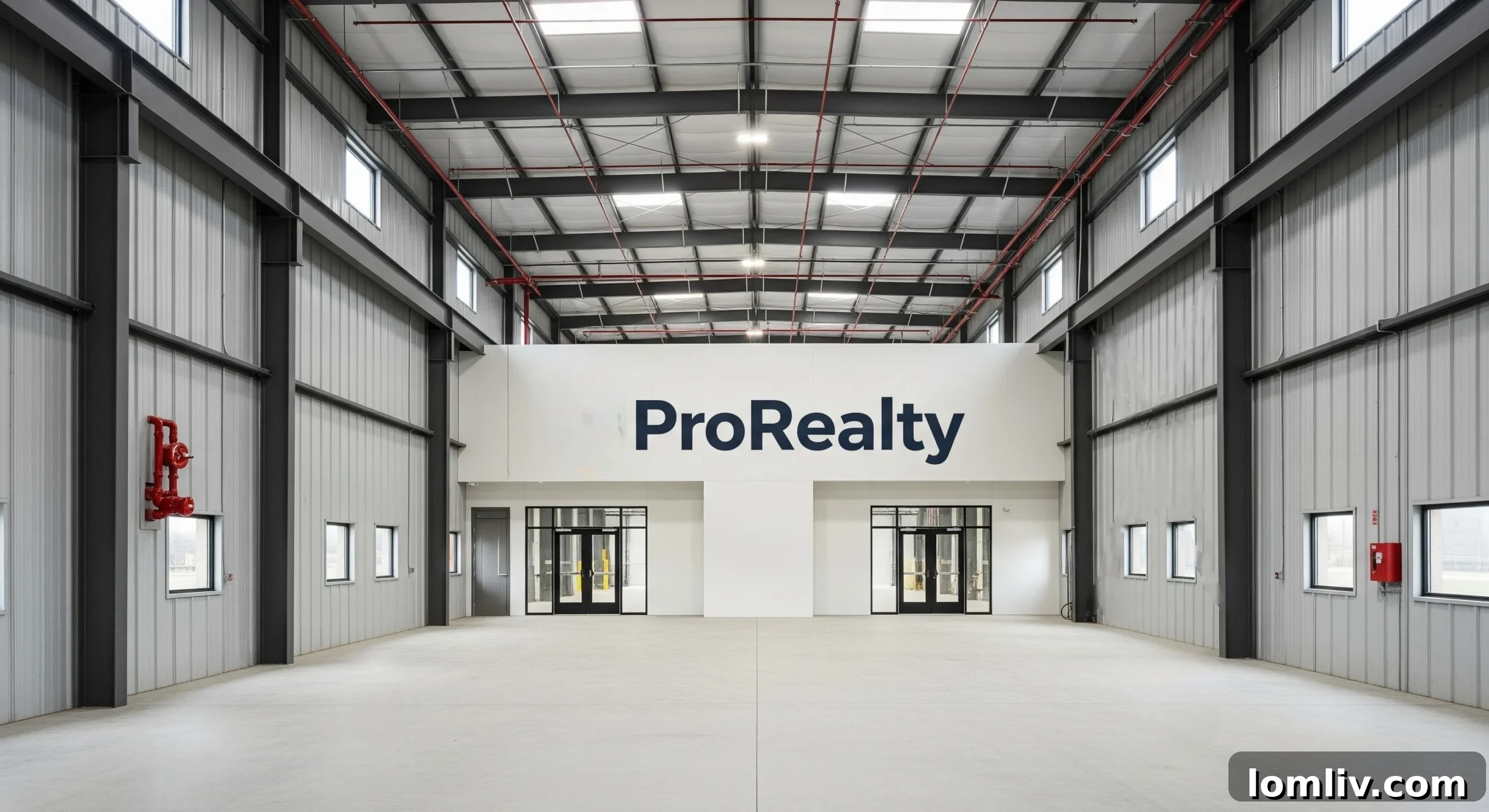 Architectural rendering of a modern industrial park