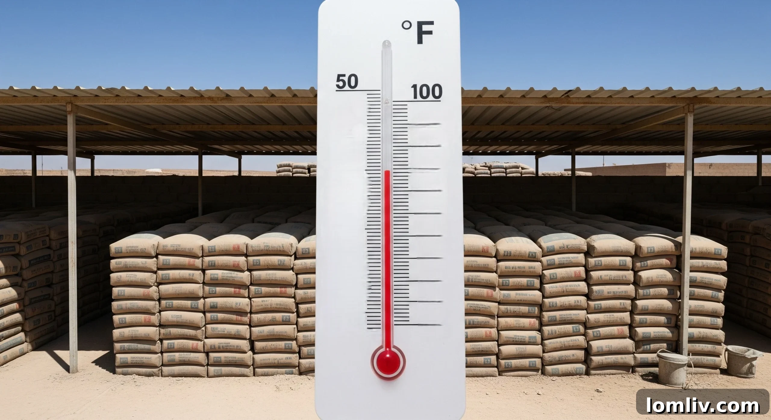 Impact of weather conditions on concrete materials during storage