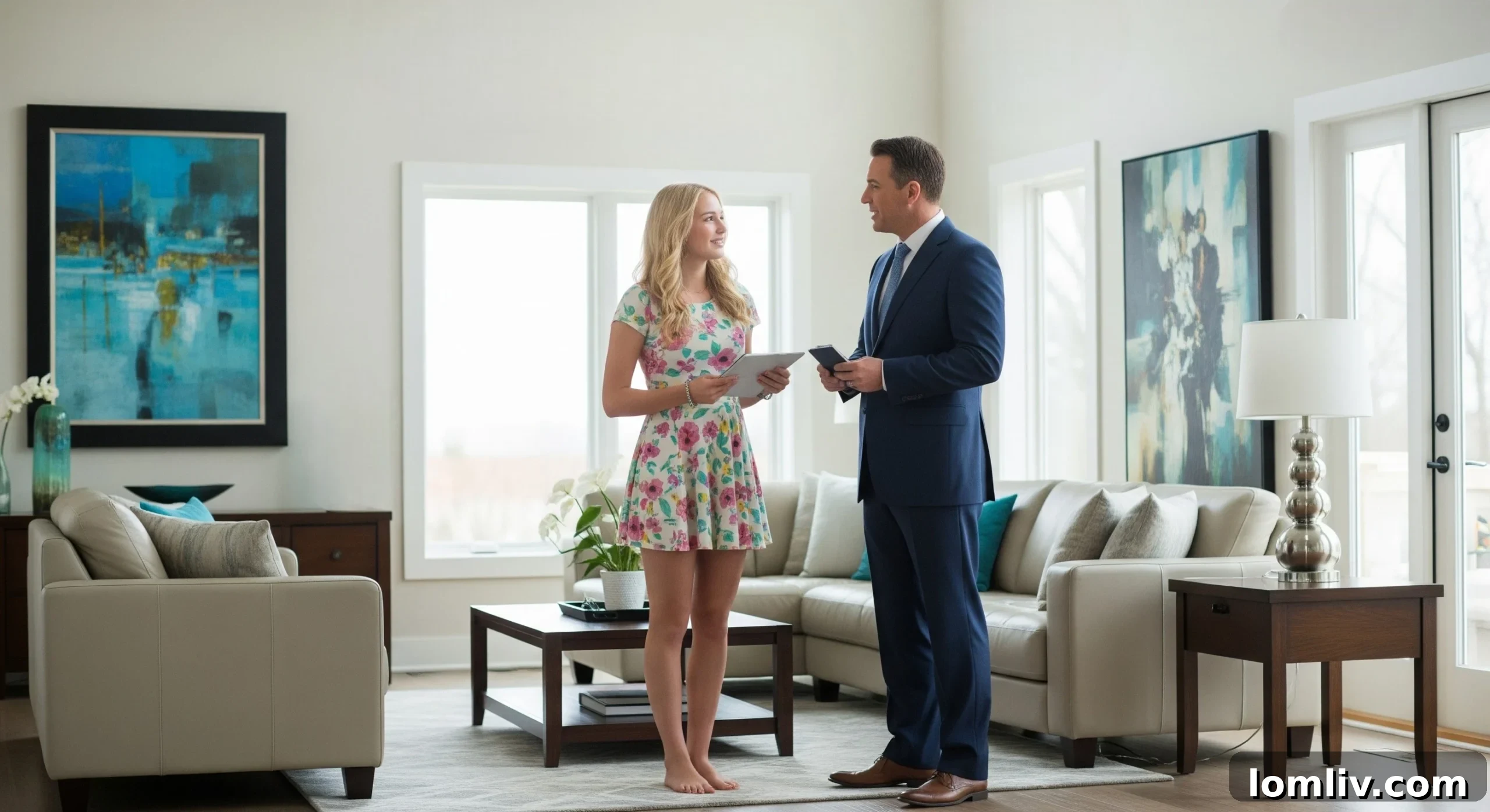 People discussing mortgage options with a financial advisor