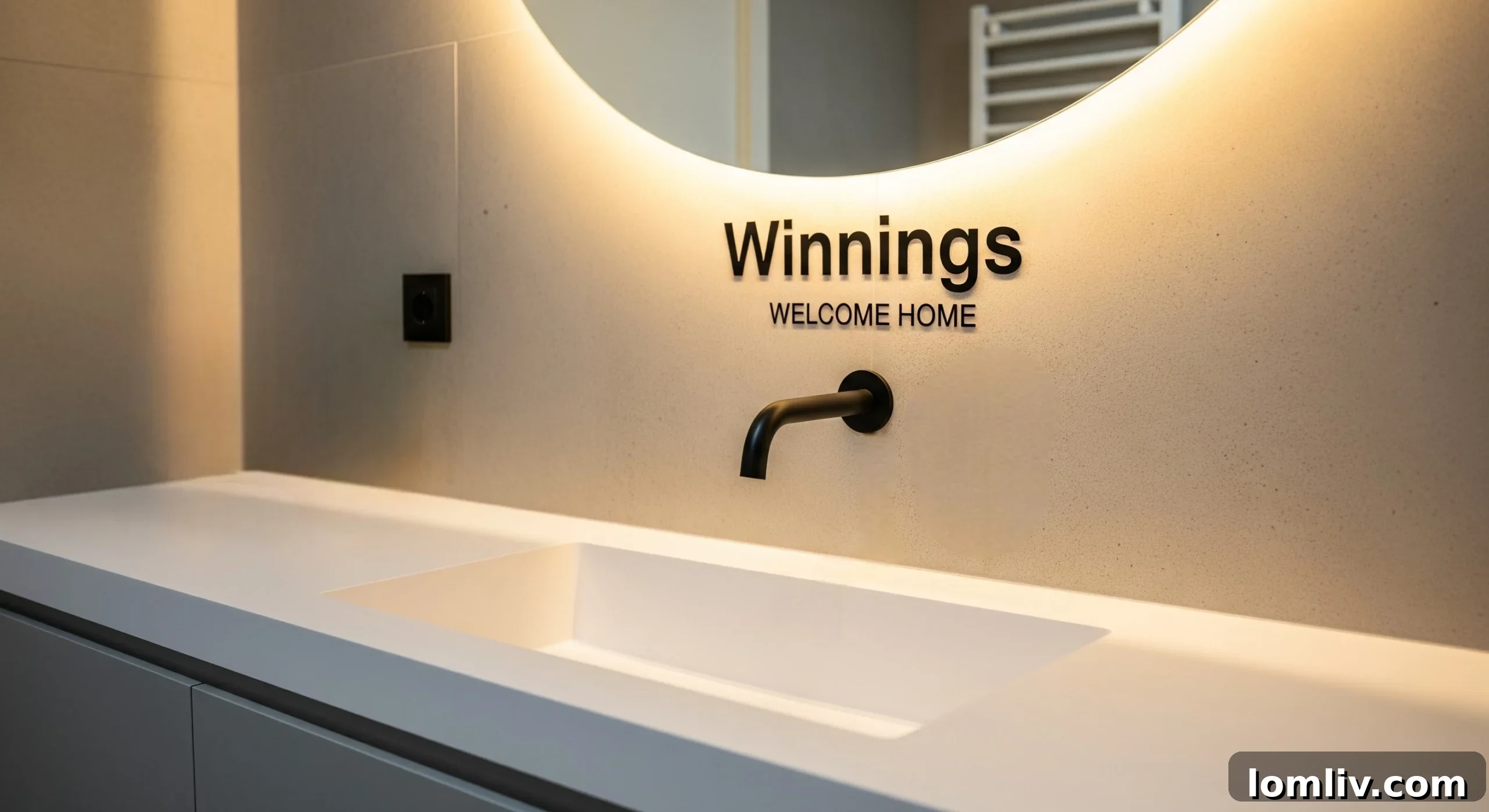 Contemporary bathroom tap with a flat, squared design in a metallic finish, complementing a minimalist basin.