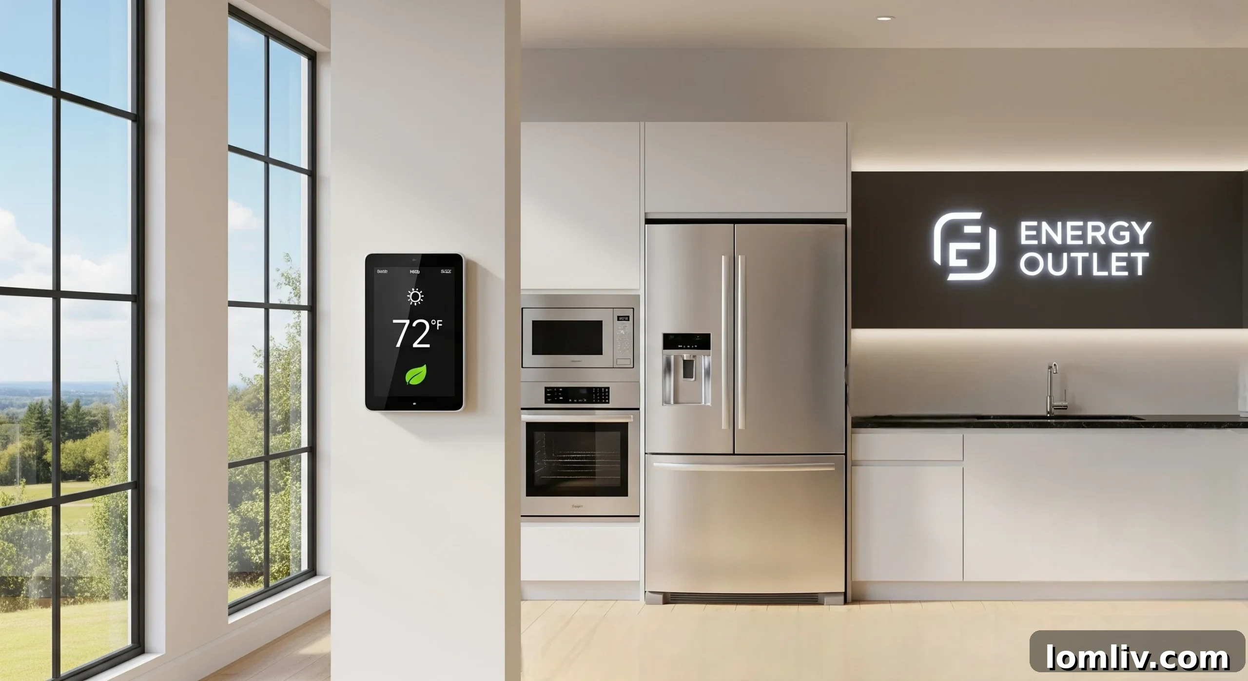 Energy-Smart Homes: The Ultimate Buyer Magnet in Dallas 5 A real estate agent pointing out energy-efficient features to potential buyers in a modern home.