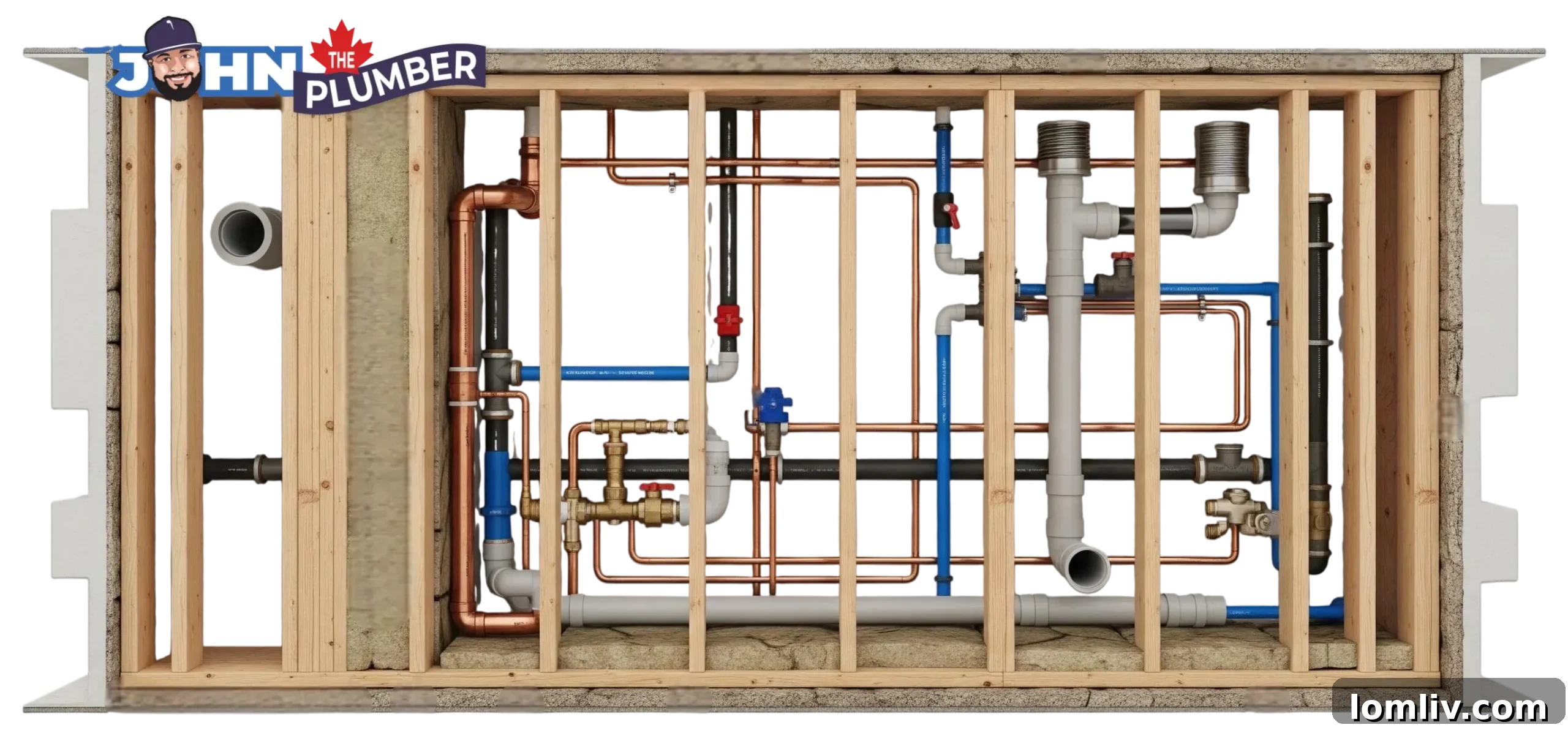 Hidden pipes behind a wall, symbolizing unseen plumbing