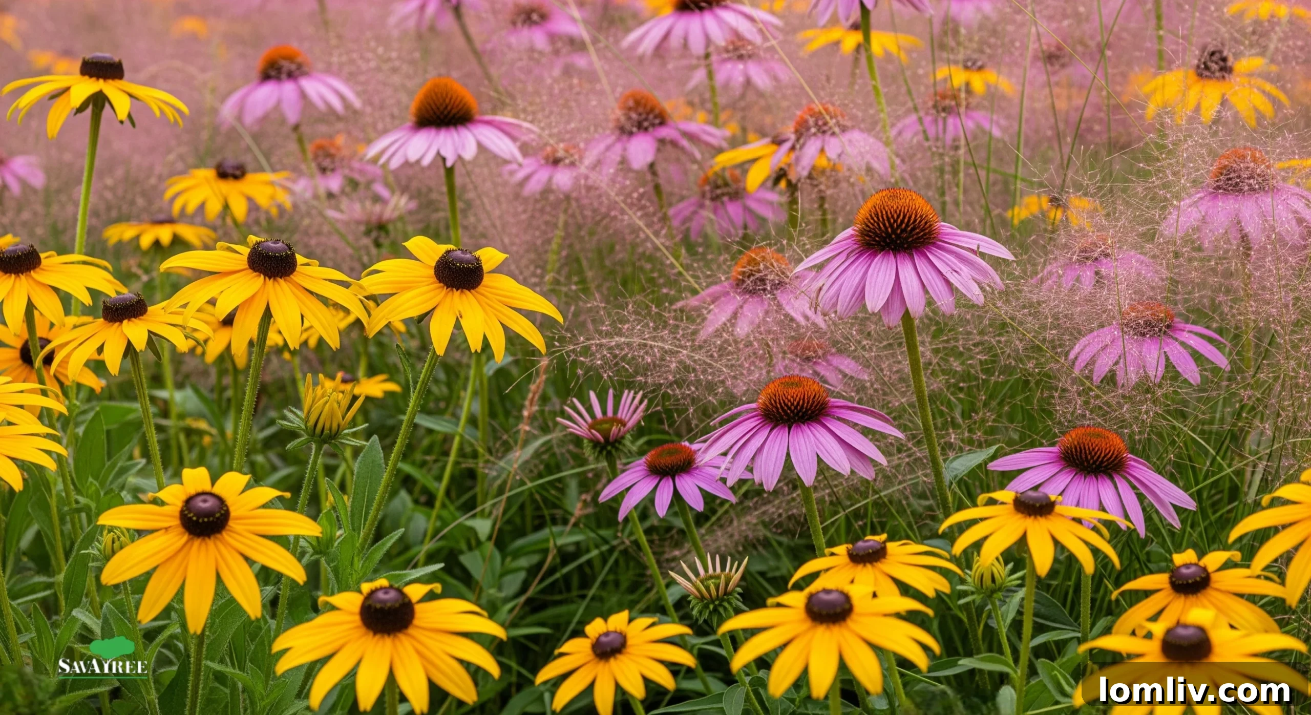 Native plants blooming vibrantly in a Dallas yard, showcasing their natural beauty and resilience.