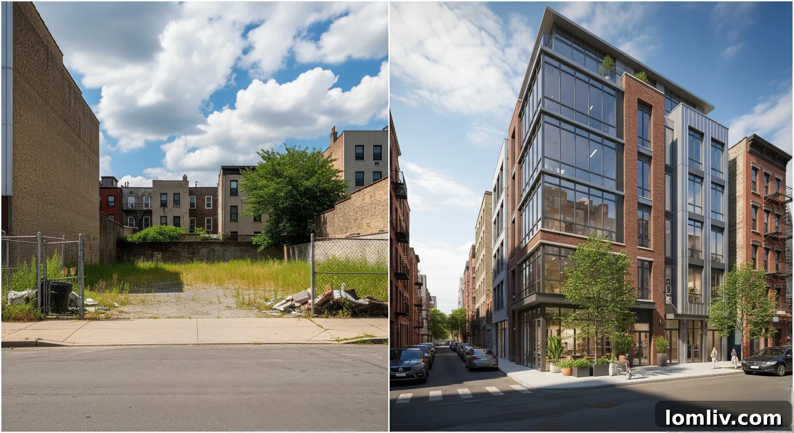 Luxury apartment interior 3D render with modern furniture and city view