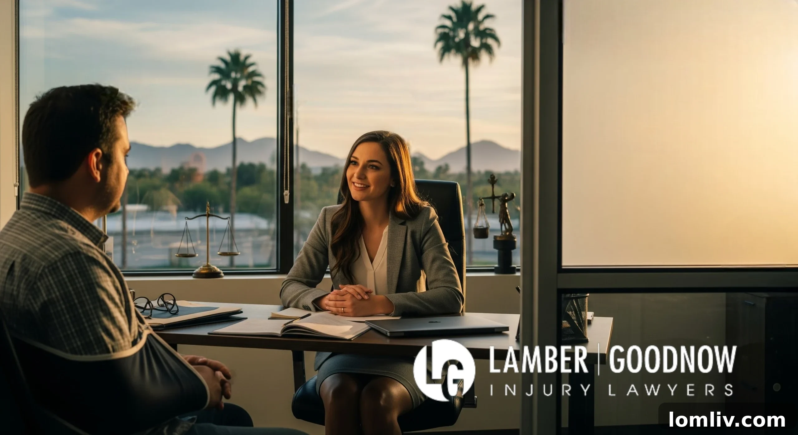 Legal team discussing a personal injury case strategy