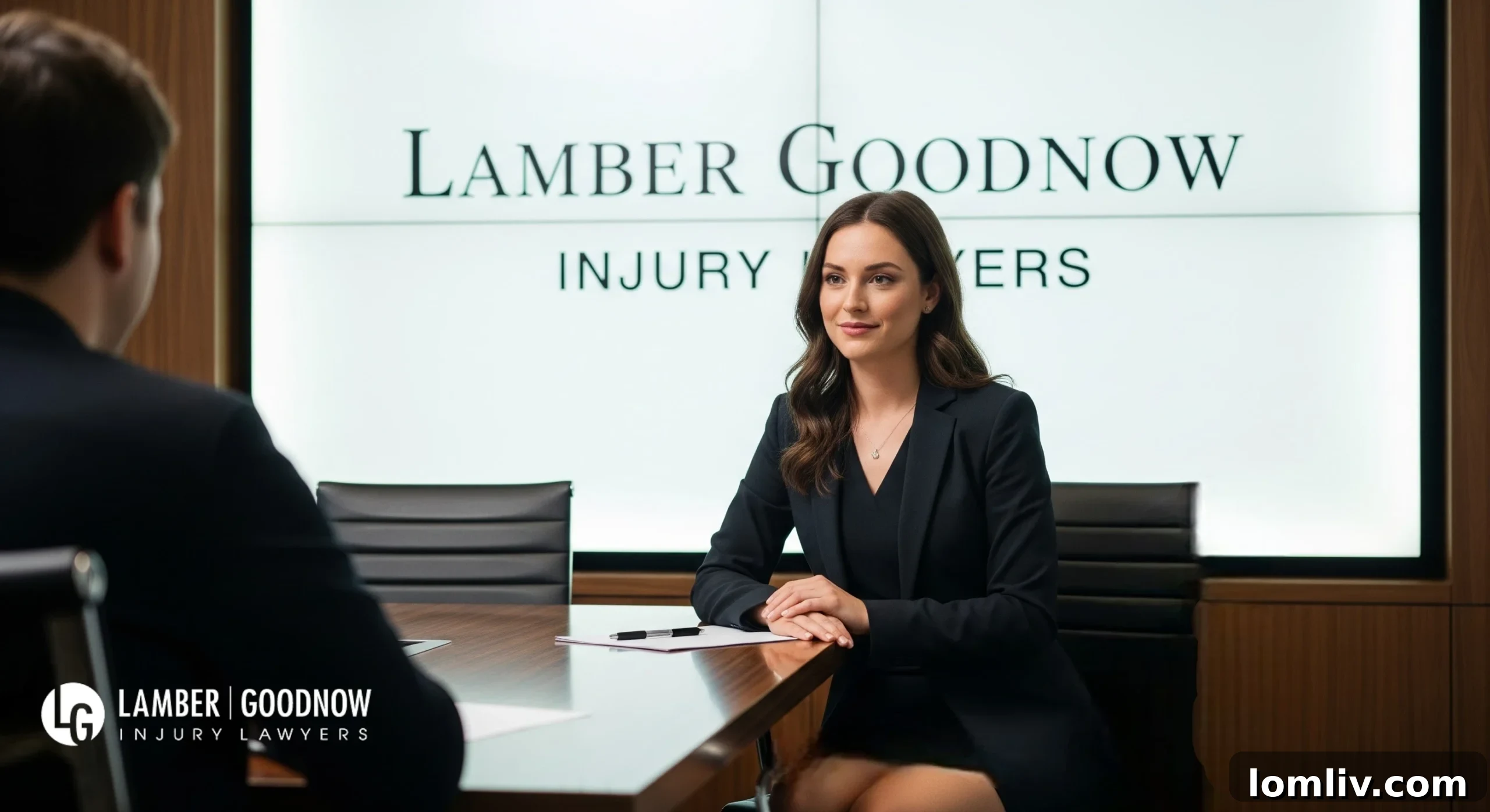 Empathetic personal injury lawyer comforting a client