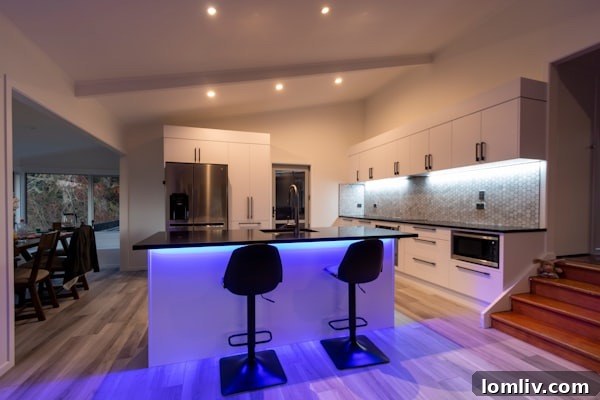 Modern LED lighting in a home