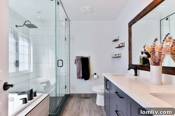 Modern bathroom with efficient fixtures