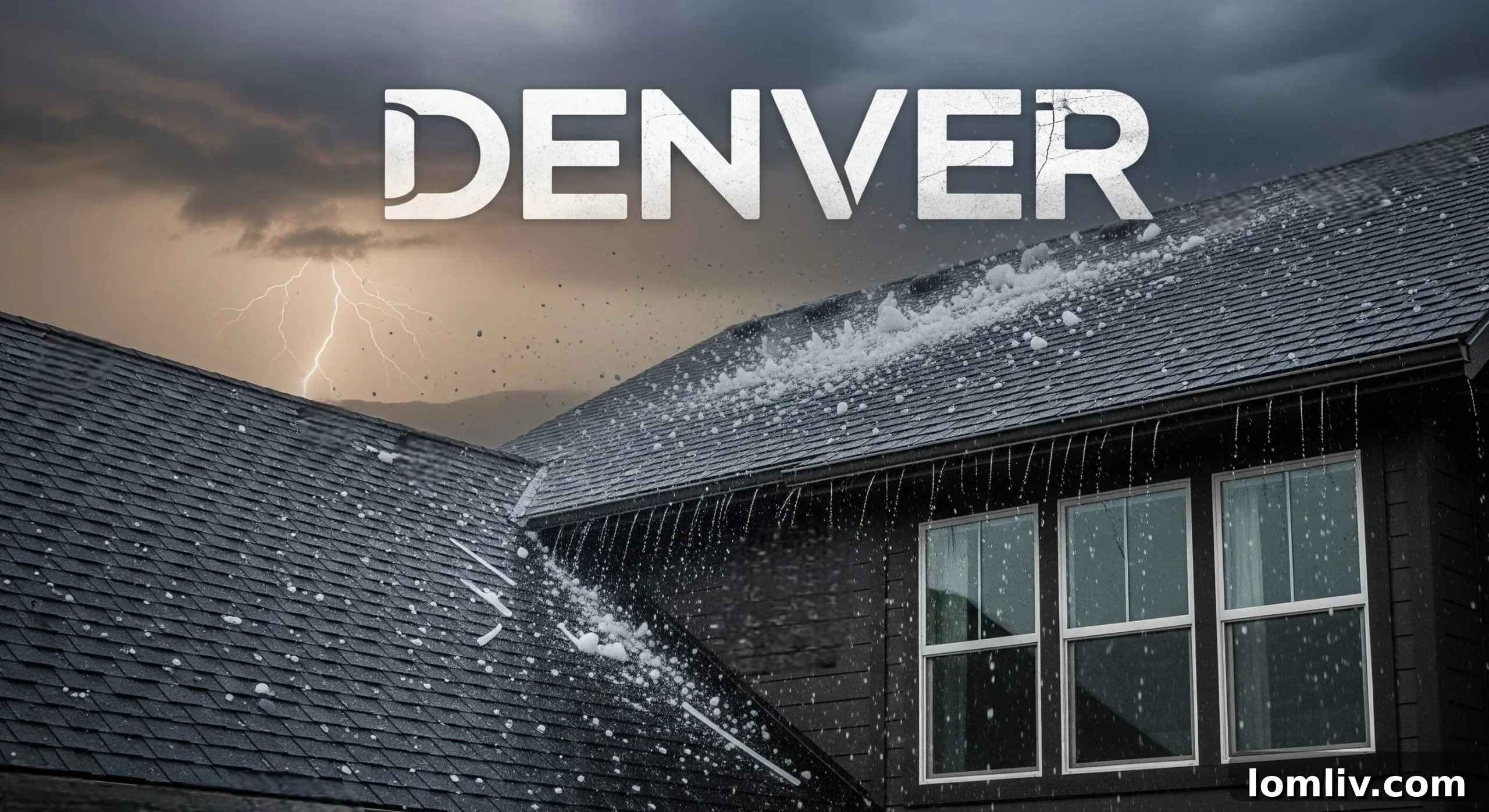 A house with a newly installed impact-resistant roof after hail damage in Denver
