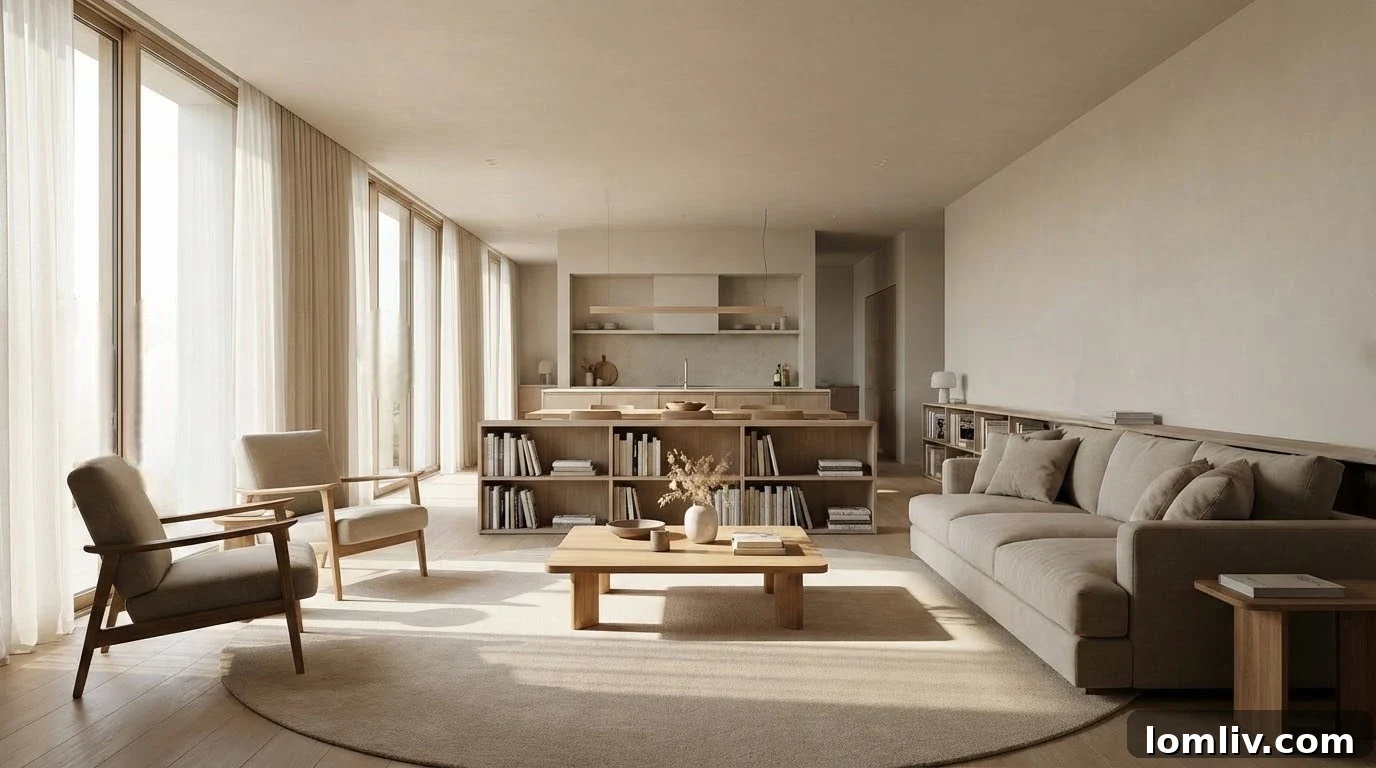 Organized modern living space contributing to positive daily mood