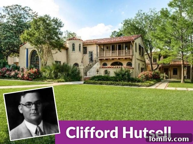 Clifford D. Hutsell's distinctive Spanish Eclectic home design in Dallas, featuring intricate architectural details and quality craftsmanship.