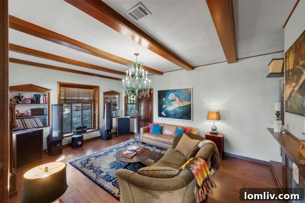 Elegant Living Room with Beams