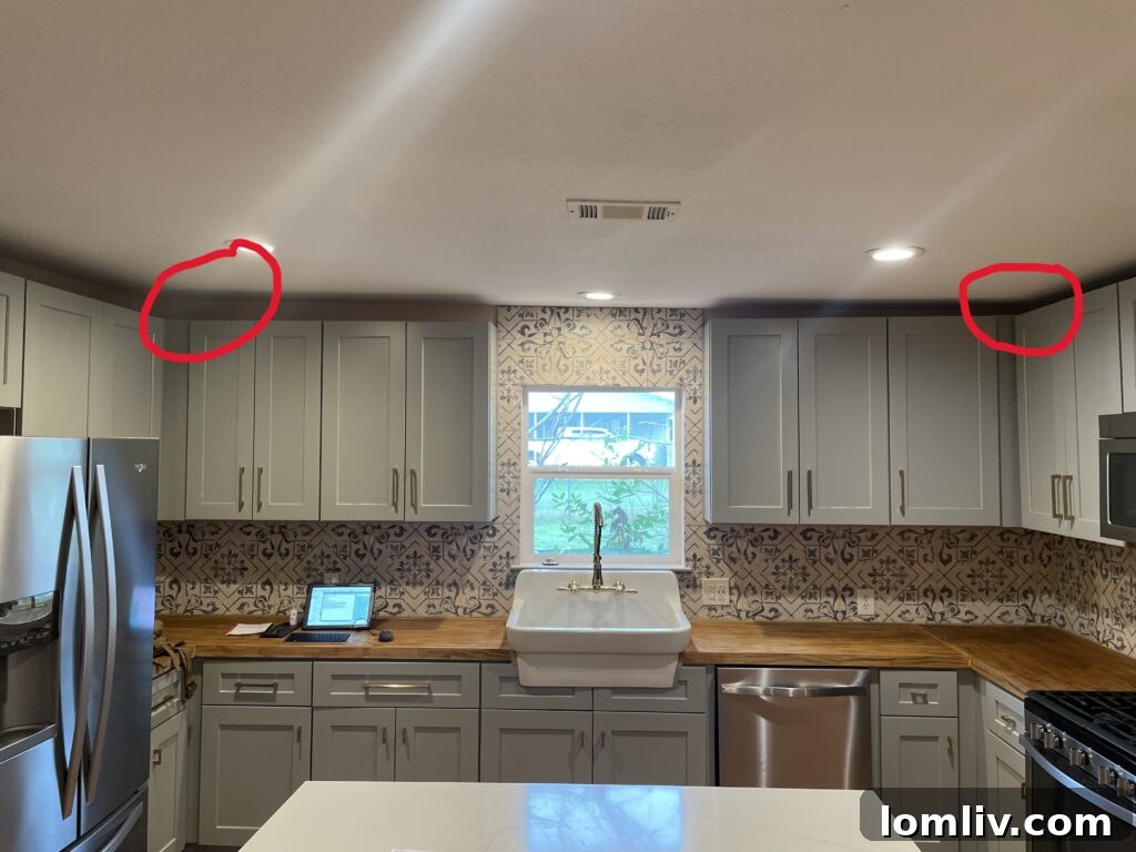 uneven cabinet installment