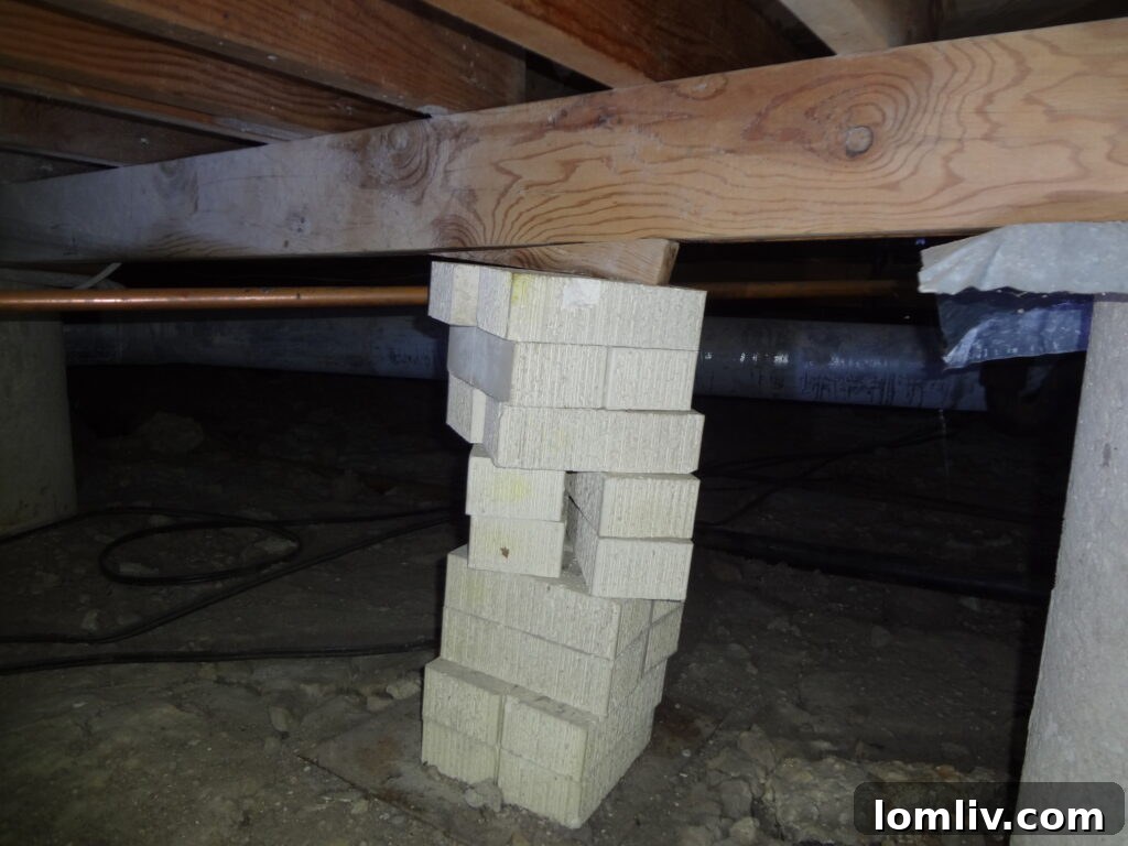 bad DIY pier and beam repair