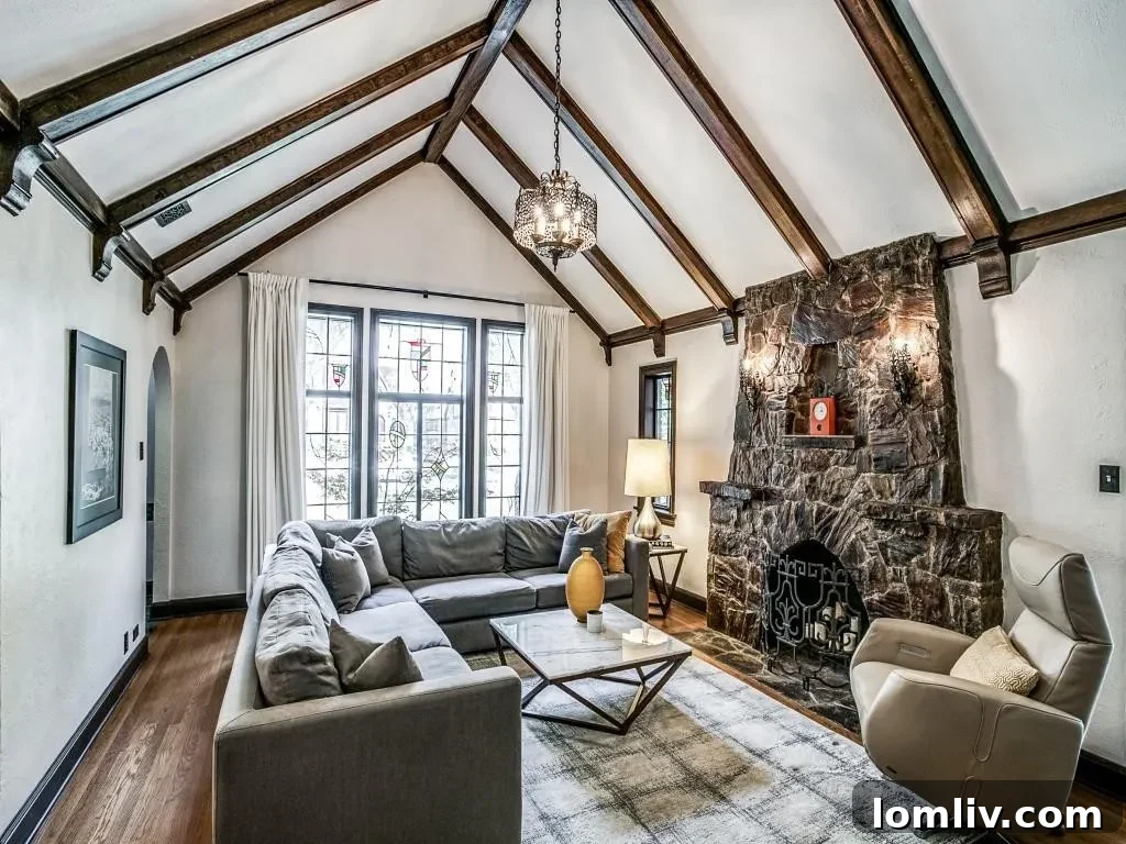 M Streets Tudor: Crafted with Care, Lived with Love 4 Close-up of the intricate brickwork and architectural details of 5454 Monticello Ave