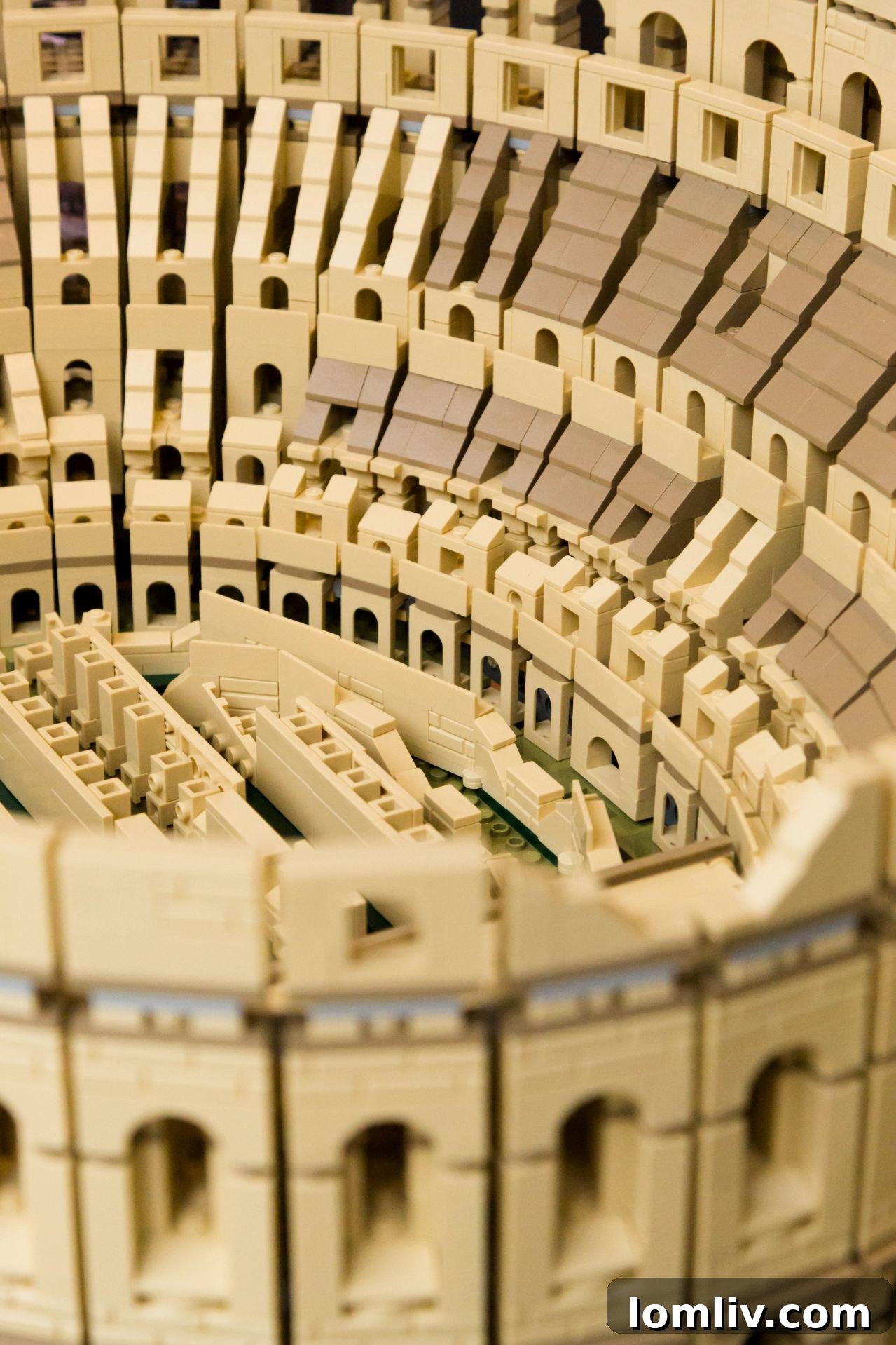 A detailed LEGO model of a classical architectural structure.