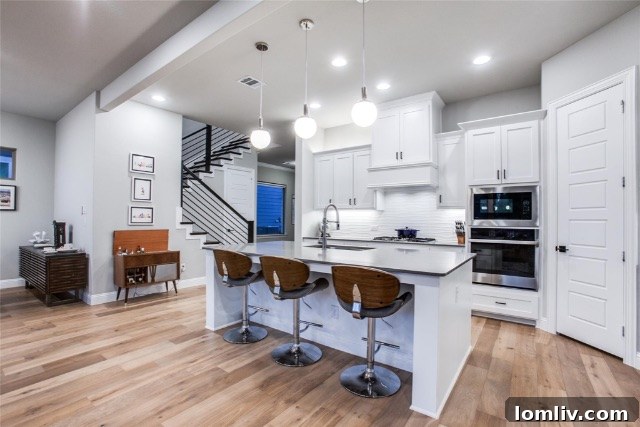 Sleek Modern Kitchen with Wavy Tile Backsplash