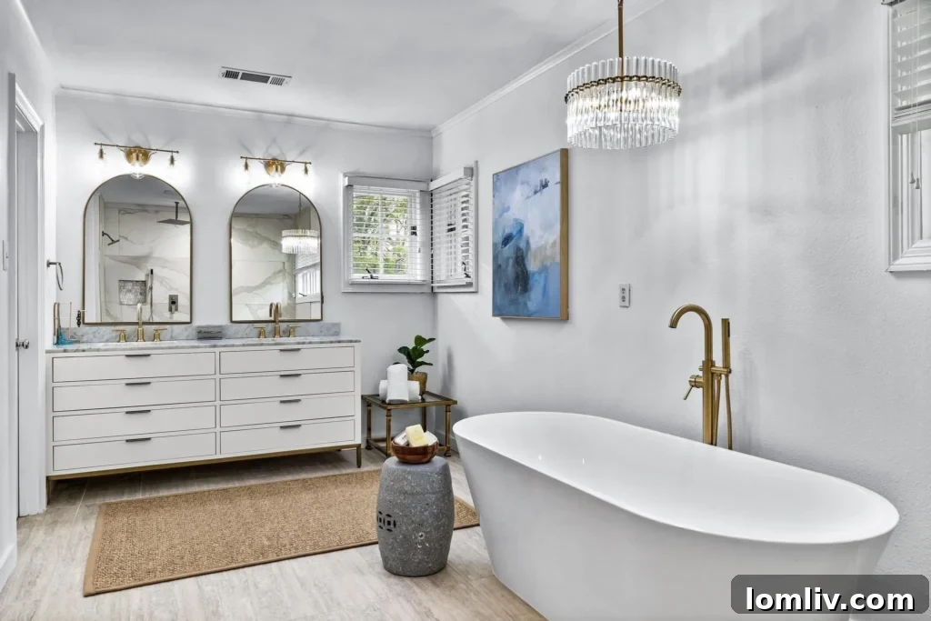 Modern Curbless Walk-in Shower with Rainfall Feature in Primary Bath