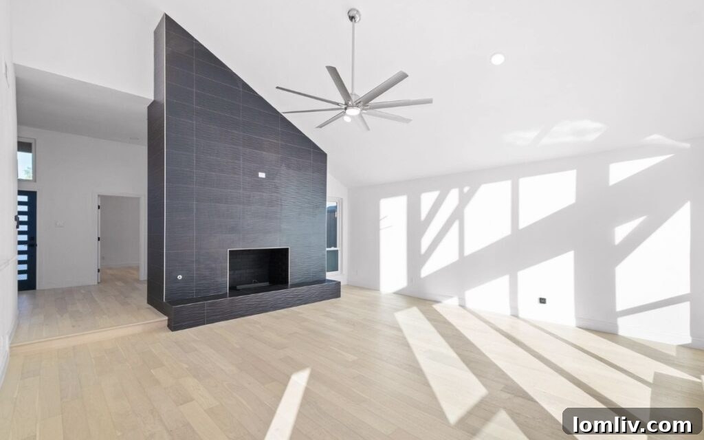 Modern kitchen with large island and sleek appliances