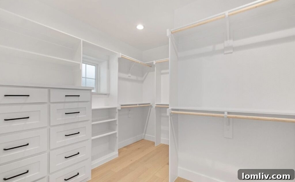 Modern bathroom with double vanity and walk-in shower at 2127 Autumn Sage Place