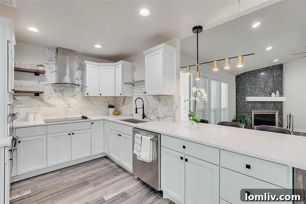 A spacious and brightly lit dining area in the Plano home, perfect for entertaining.