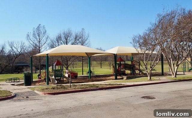Canopies providing shade in Merriman Park Estates