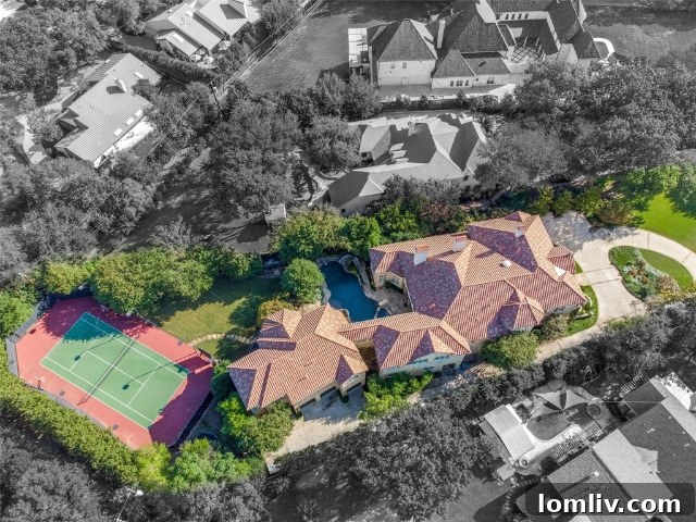 Hillcrest Estates Italian Villa A Legacy For Lifelong Memories 27 Aerial view of a secluded Hillcrest Estates Italian villa on 1.29 acres