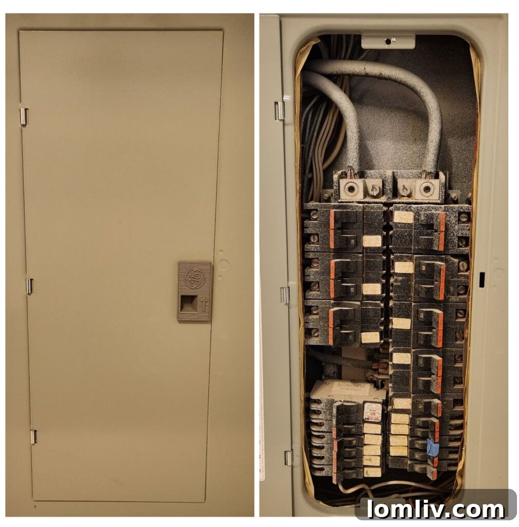 Electrical Red Flags Home Inspectors Identify 3 Electrical Panel Issues: GE Cover on a Federal Pacific Panel