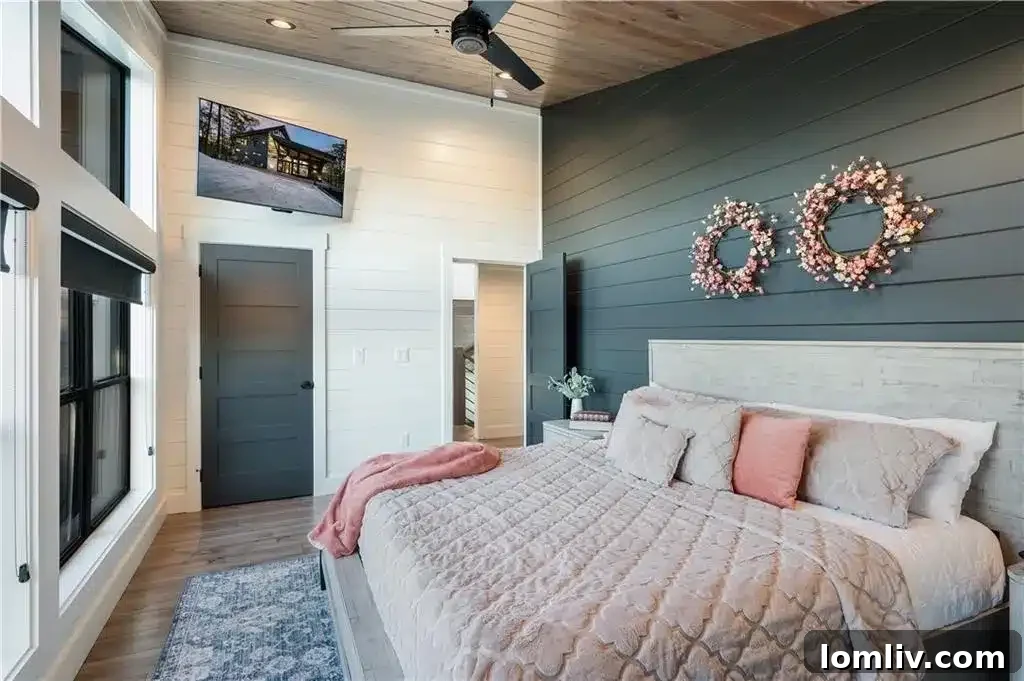 Luxurious owner's retreat bedroom with sophisticated decor