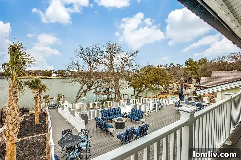 Expansive multi-level deck overlooking Eagle Mountain Lake