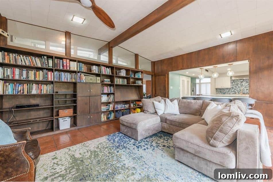 midcentury modern homes with library