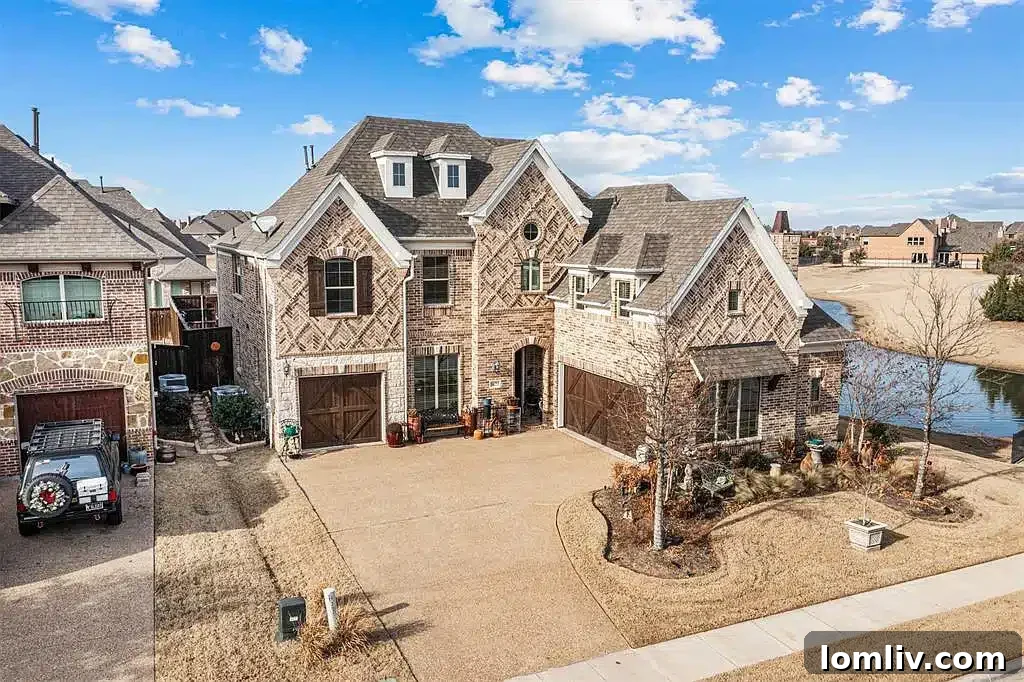 Elegant corner lot home at 3625 Bankside, The Tribute, The Colony, with unique architecture