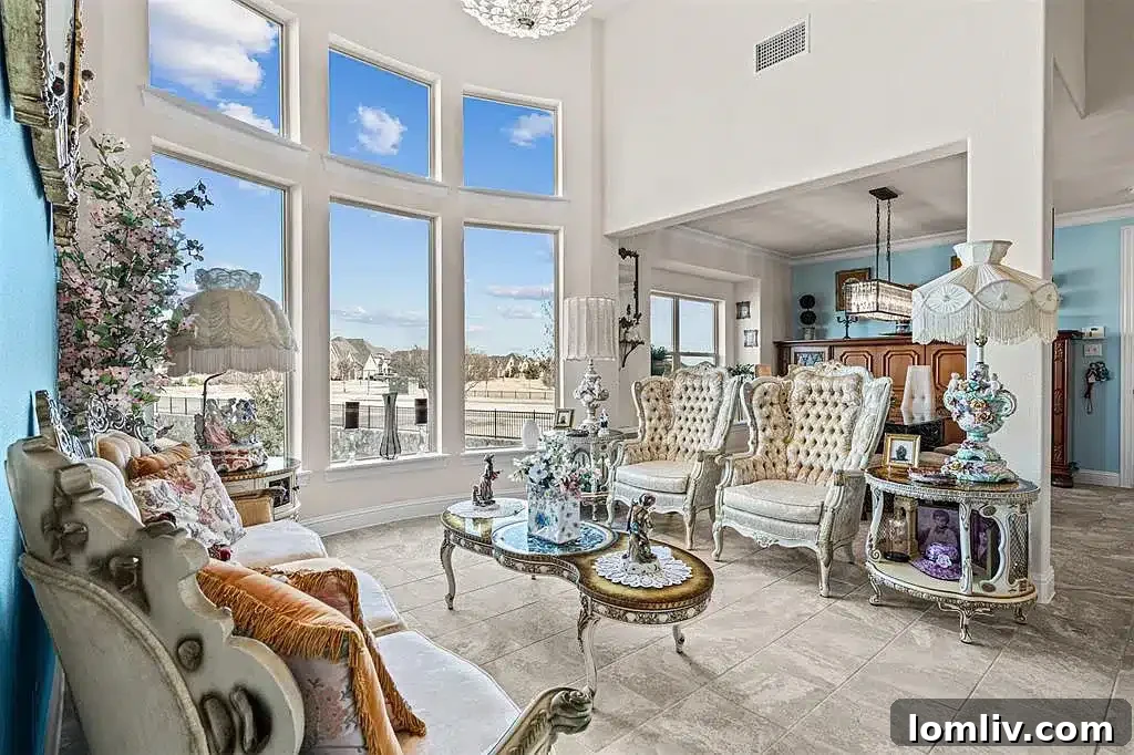 Spacious and bright living room with large windows at 3625 Bankside