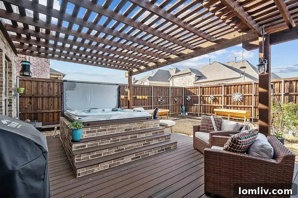 Lush backyard view of the private pond from 3625 Bankside, offering peace and privacy