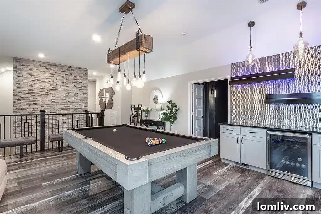 Entertainment-focused game room with a bar area at 8204 Bankside
