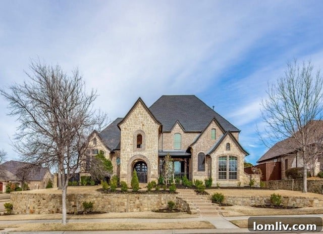 Stunning exterior of a luxury home in Castle Hills, Lewisville