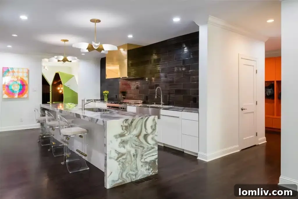 Modern interior design elements in a Dallas luxury home.