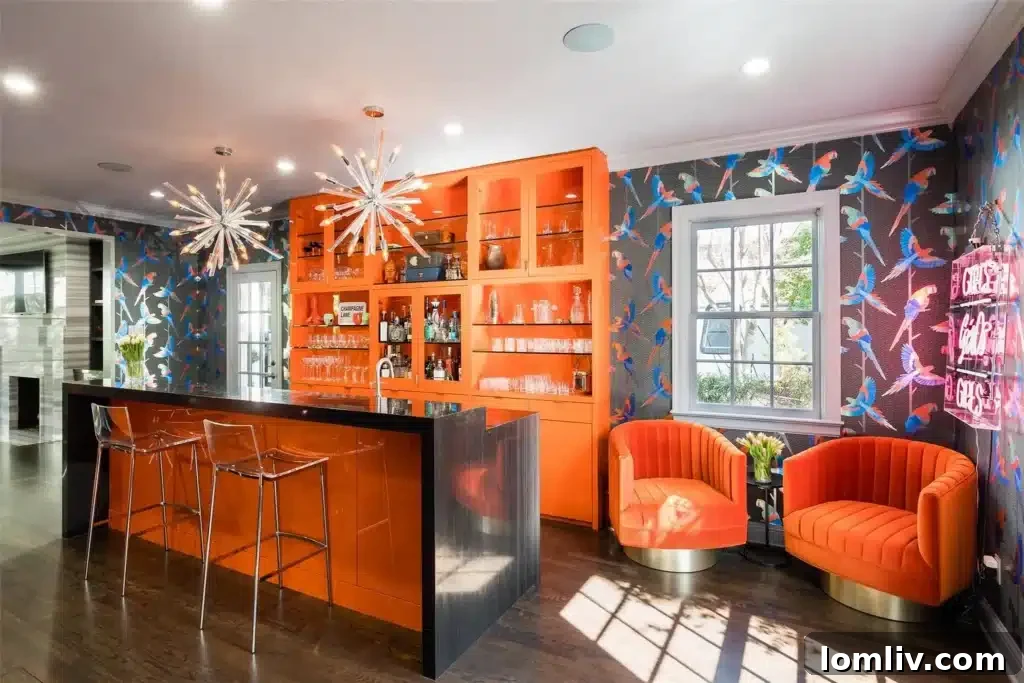 Bold and vibrant living space ideal for entertaining.