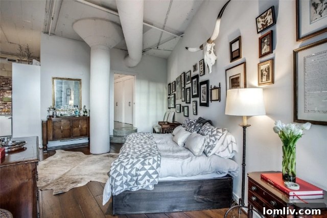 Luxurious master bathroom with modern fixtures in a loft