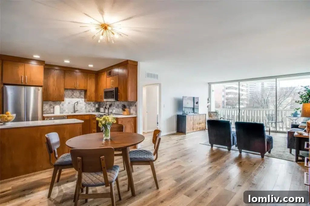 Modern kitchen and living space in Apt 4H