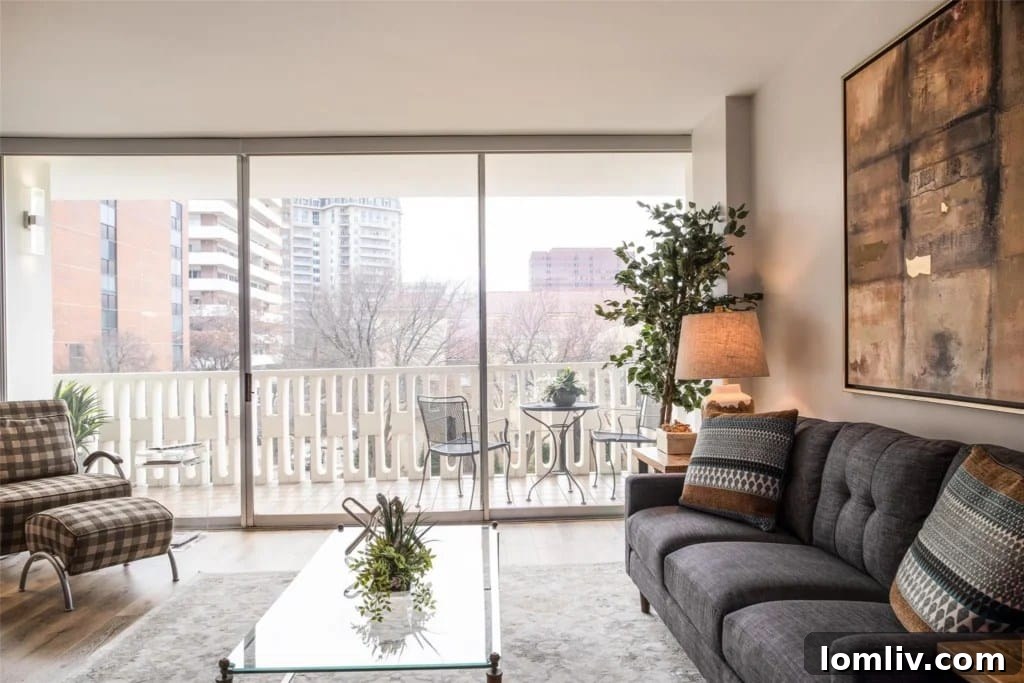 Spacious living area in Apt 4H