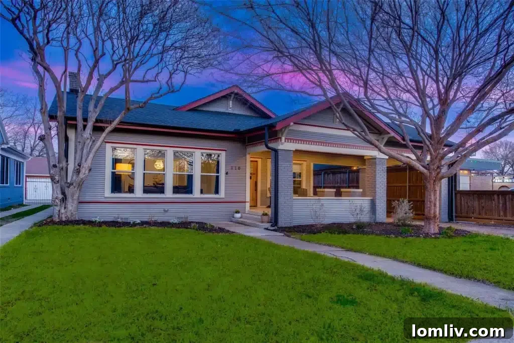 Exquisite Kings Highway Craftsman home exterior in North Oak Cliff