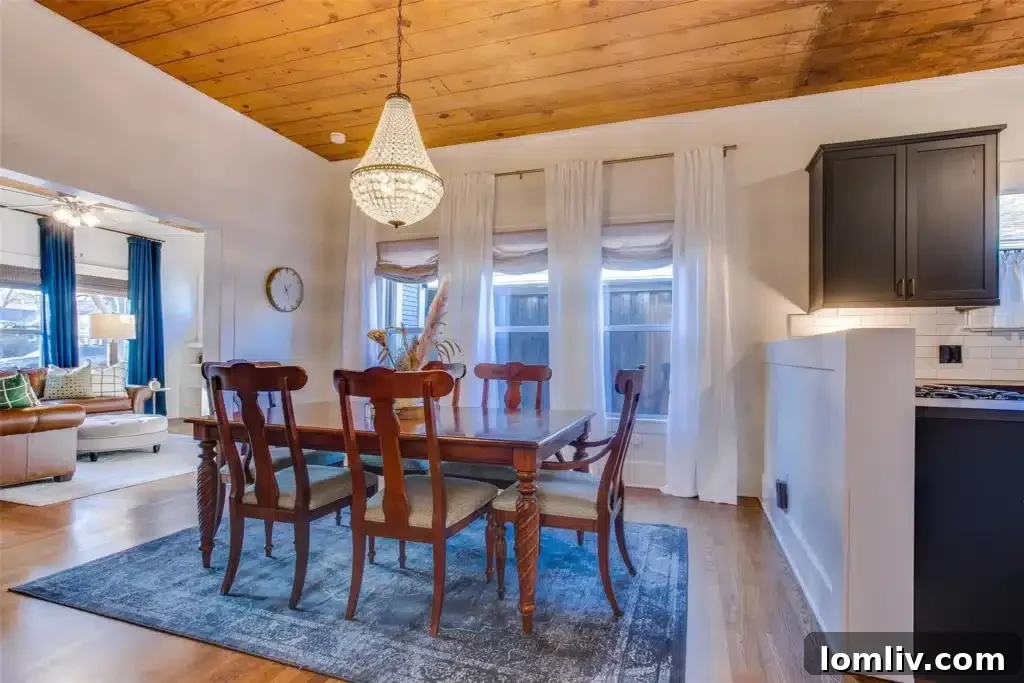 Elegant living room interior with ample natural light in the Craftsman home