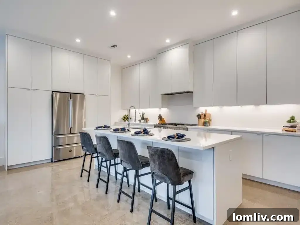 Contemporary kitchen with European-style cabinetry and Bertazzoni appliances