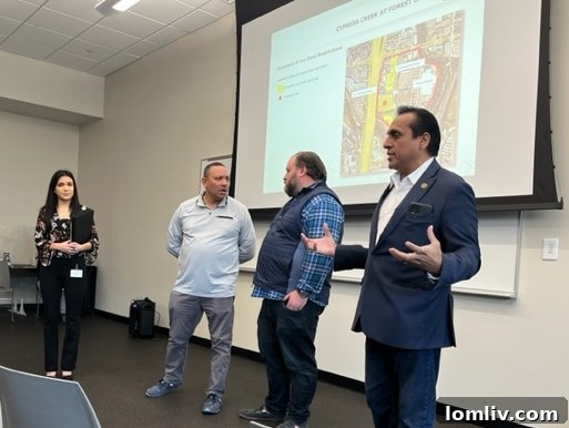Essential Details from Saturday's District 10 Meeting with Sycamore Strategies on Cypress Creek 3 Erika Rodriguez, David Noguera, Zachary Krochtengel, and District 10 City Council candidate Sirrano Keith Baldeo at the community meeting.