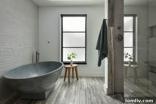 Bathroom with Composite Stone Bathtub